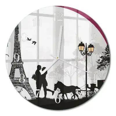 Relógio de decoração redondo Amor de Paris