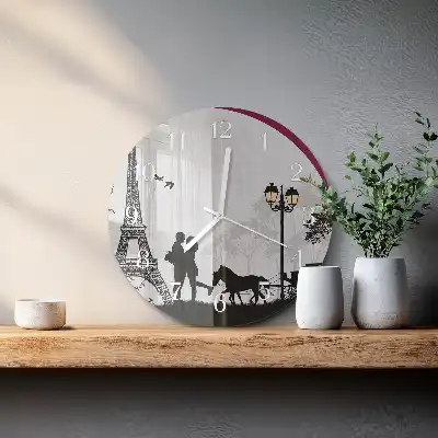 Relógio de decoração redondo Amor de Paris