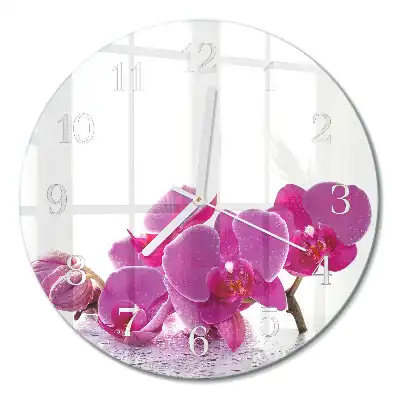 Relógio de parede redondo Orquídea