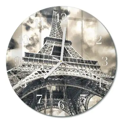 Relógio de parede redondo Torre Eiffel