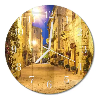 Relógio de parede redondo Rua à noite