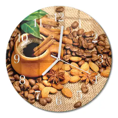 Relógio de decoração redondo Amêndoas com canela