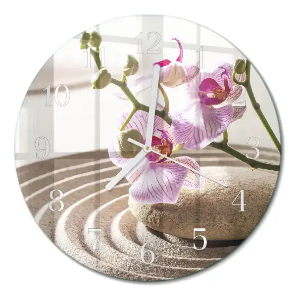 Relógio de decoração redondo Orquídea da areia