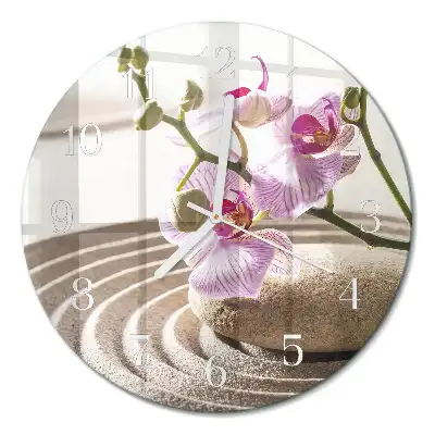 Relógio de decoração redondo Orquídea da areia