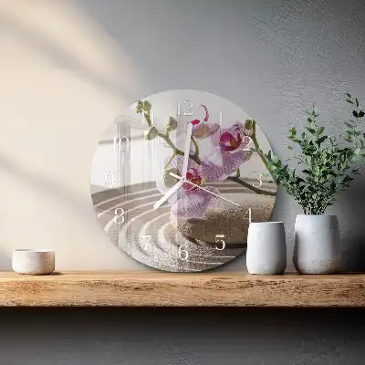 Relógio de decoração redondo Orquídea da areia