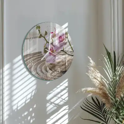 Relógio de decoração redondo Orquídea da areia