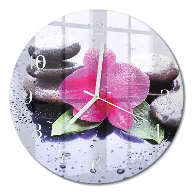 Relógio de decoração redondo Orquídea