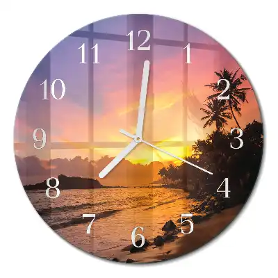 Relógio de decoração redondo Pôr do sol