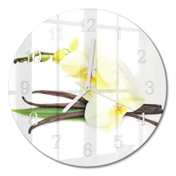 Relógio de parede redondo Orquídea de baunilha