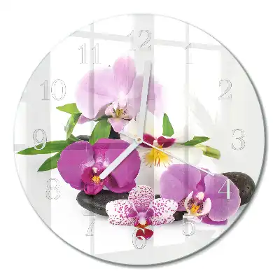 Relógio de parede redondo Orquídea