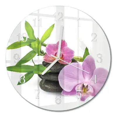 Relógio de decoração redondo Orquídea