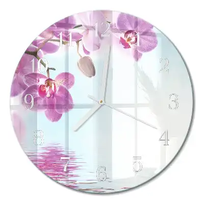 Relógio de decoração redondo Orquídea