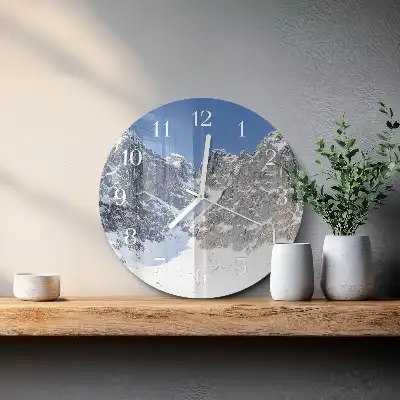 Relógio de decoração redondo Montanhas no inverno