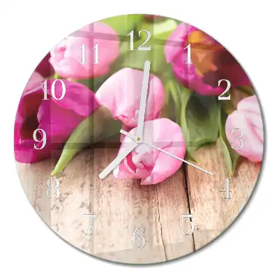 Relógio de parede redondo Tulipas