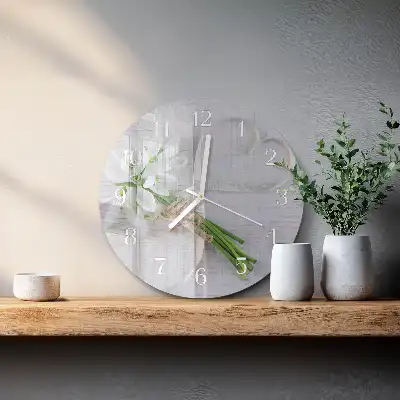 Relógio de decoração redondo Um buquê de flores