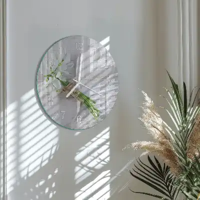 Relógio de decoração redondo Um buquê de flores