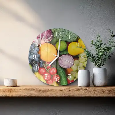 Relógio de decoração redondo Frutas e vegetais