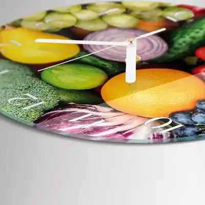 Relógio de decoração redondo Frutas e vegetais