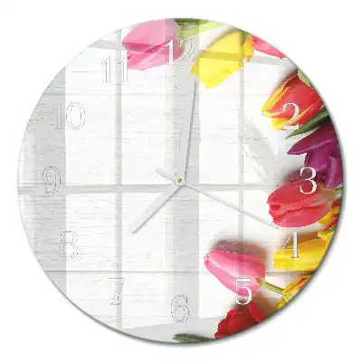 Relógio de decoração redondo Tulipas