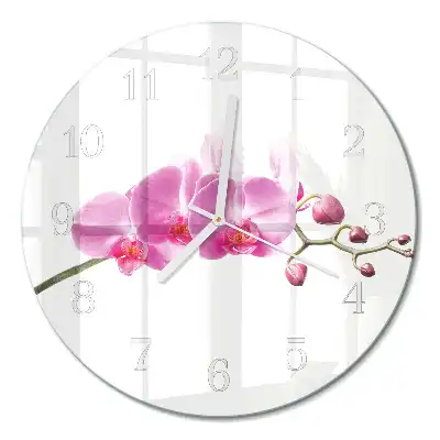 Relógio de decoração redondo Orquídea