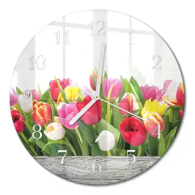 Relógio de decoração redondo Tulipas
