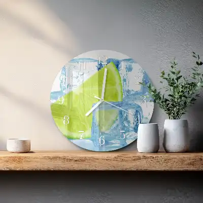 Relógio de decoração redondo Gelo de limão