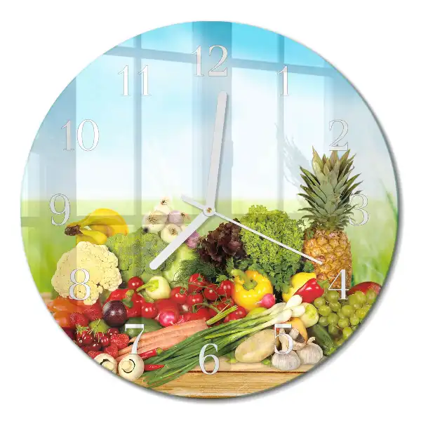 Relógio de parede redondo Vegetais Frutas