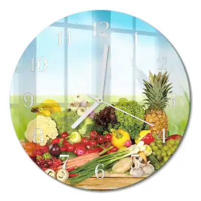 Relógio de parede redondo Vegetais Frutas