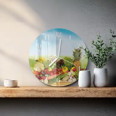 Relógio de parede redondo Vegetais Frutas