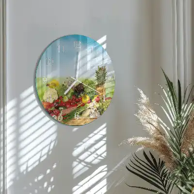 Relógio de parede redondo Vegetais Frutas