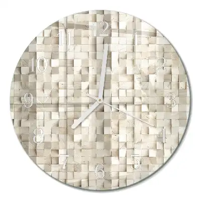 Relógio de decoração redondo Mosaico de madeira