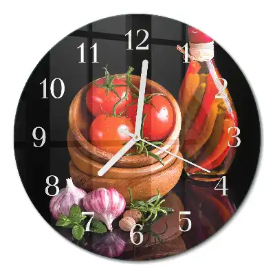 Relógio de parede redondo Tomates e alho