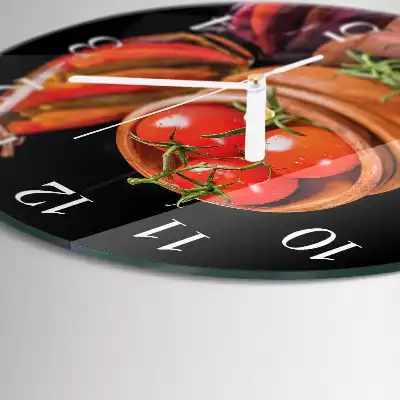 Relógio de parede redondo Tomates e alho