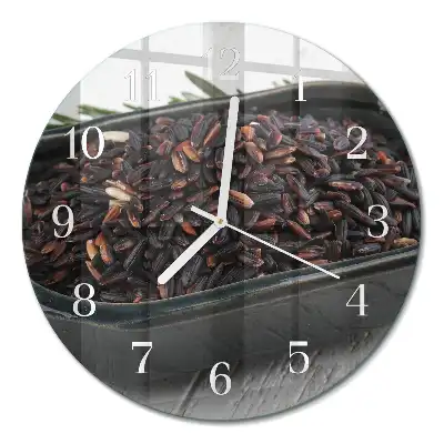 Relógio de parede redondo Arroz preto