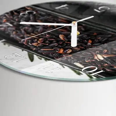 Relógio de parede redondo Arroz preto