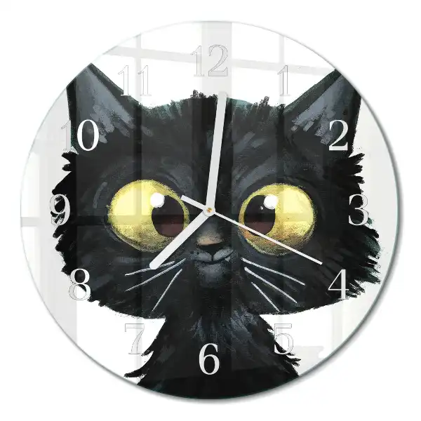 Relógio de decoração redondo Gato preto