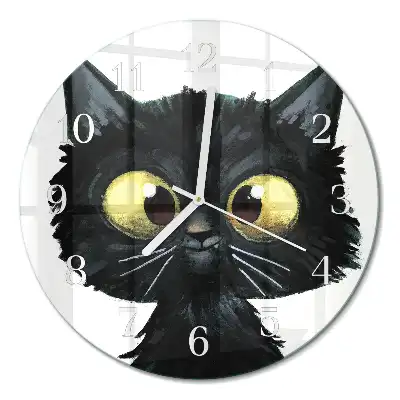 Relógio de decoração redondo Gato preto