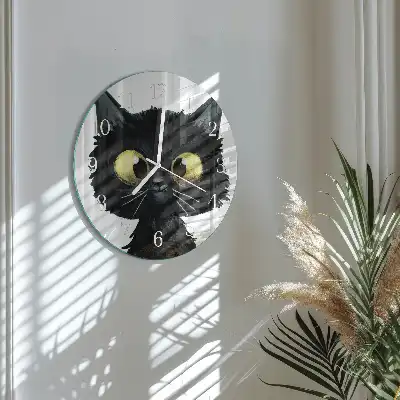 Relógio de decoração redondo Gato preto