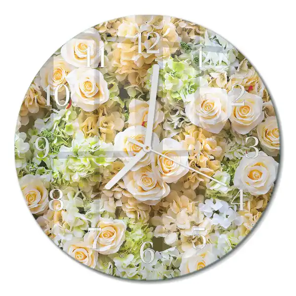 Relógio de decoração redondo Flores elegantes