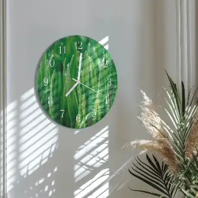 Relógio de decoração redondo Grama verde