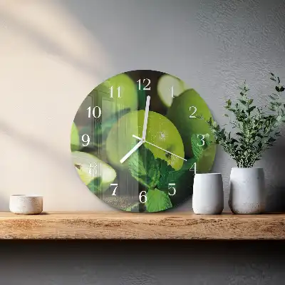 Relógio de decoração redondo Maçãs verdes