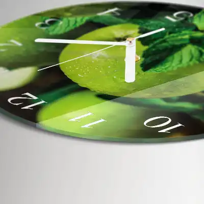 Relógio de decoração redondo Maçãs verdes