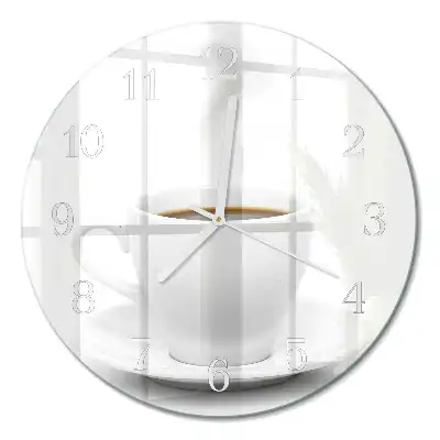 Relógio redondo Uma xícara de café