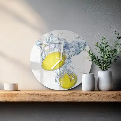 Relógio de decoração redondo Limões na água