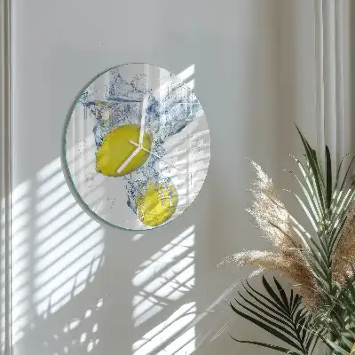 Relógio de decoração redondo Limões na água