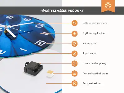 Relógio de decoração redondo Pedra decorativa