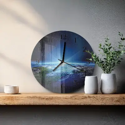 Relógio de vidro redondo Universo da Terra