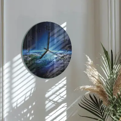 Relógio de vidro redondo Universo da Terra