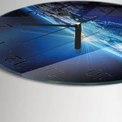 Relógio de vidro redondo Universo da Terra