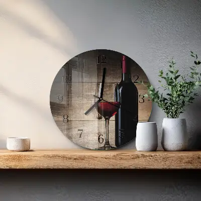 Relógio de parede redondo Vinho